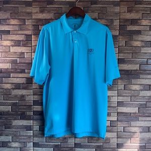 Mens Large Fairway & Greene Tech Aqua Golf Polo w/ Lakewood Country Club Logo